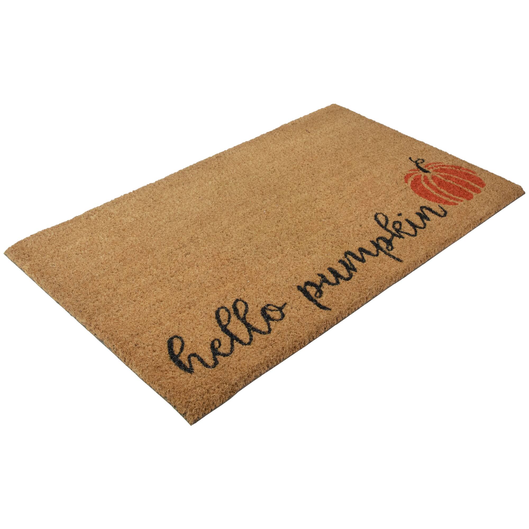 Natural Coir Hello Pumpkin Fall Harvest Doormat